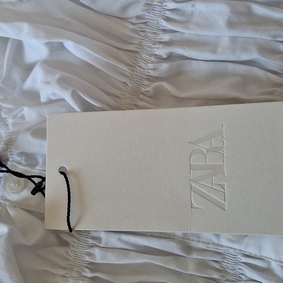 Zara White Ruched Crop Top Sz XS Nwt - Picture 13 of 13